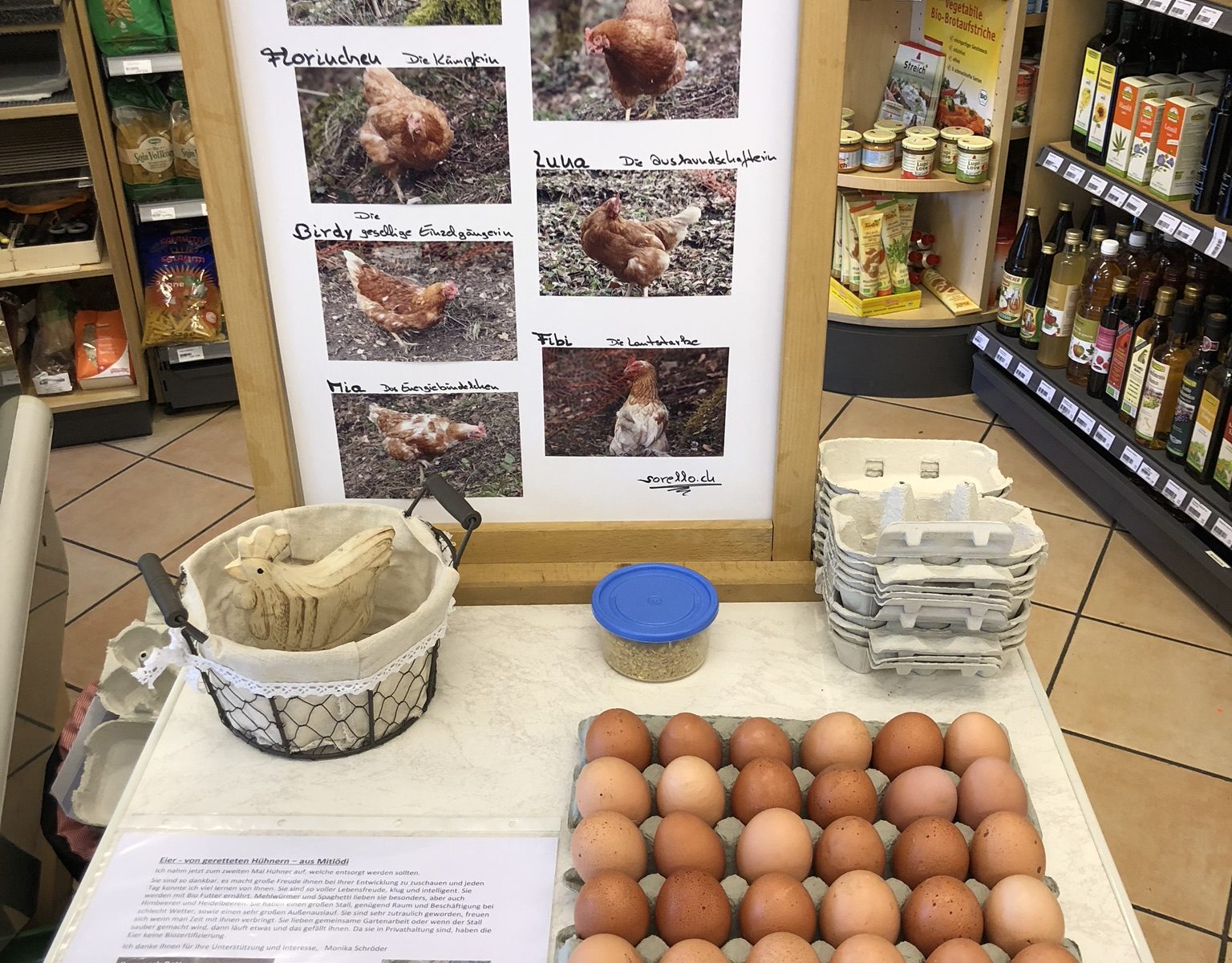 Stand Eierverkauf Ulme